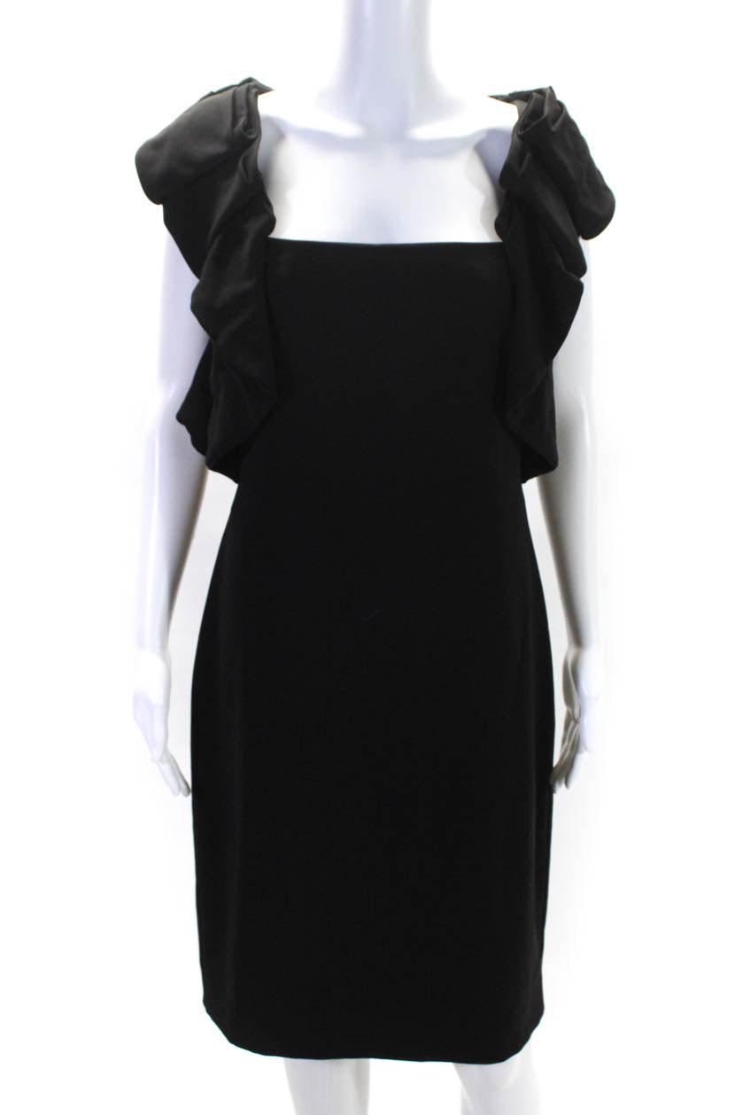 womens sculpted shoulder sheath black