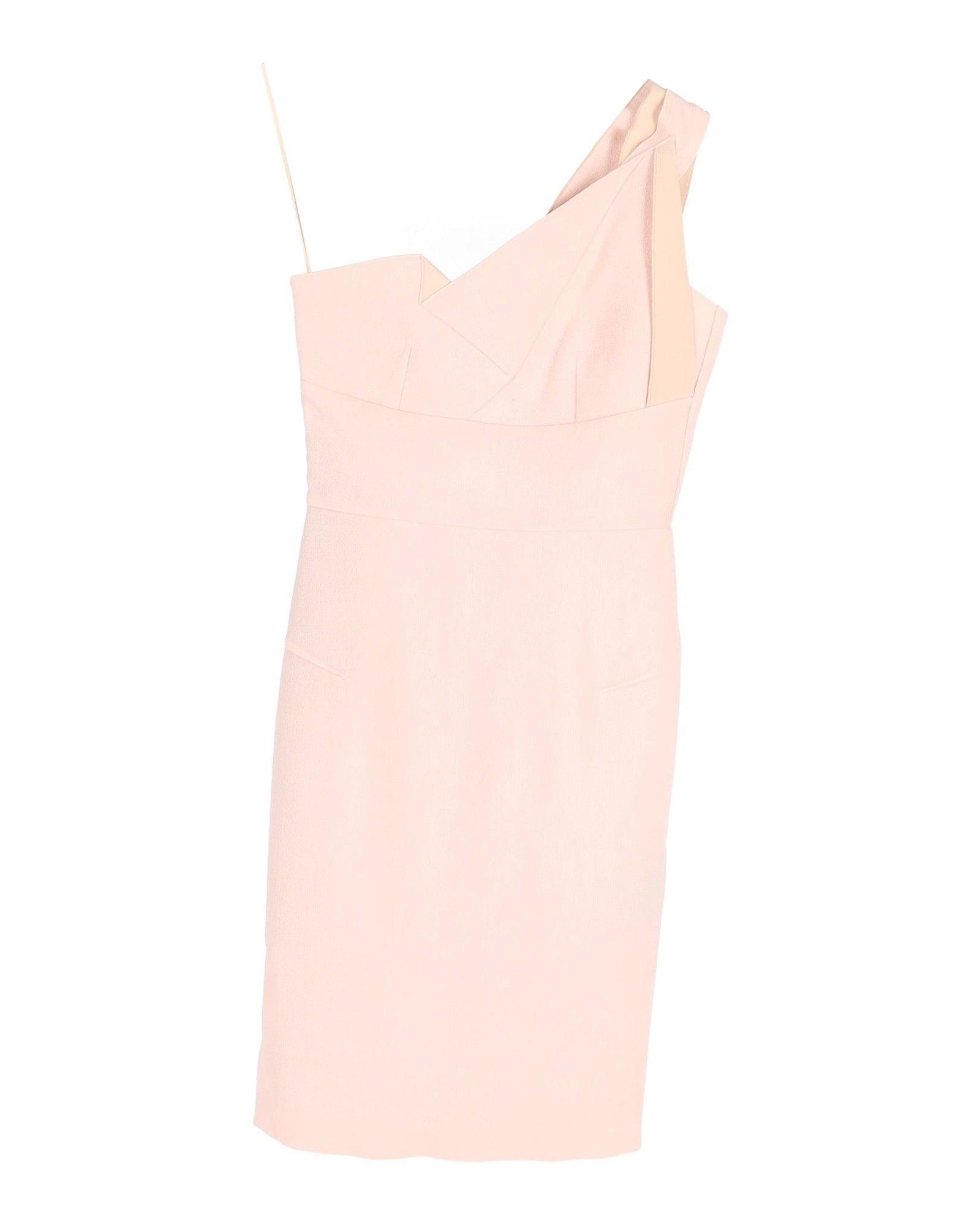 roland mouret limited edition one shoulder dress in light pink wool