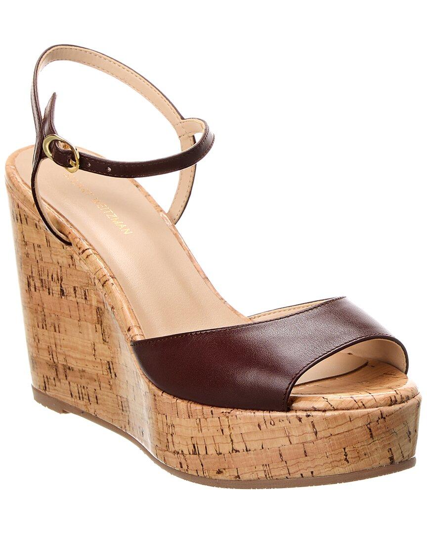 Stuart Weitzman Palmina Leather Wedge Sandal