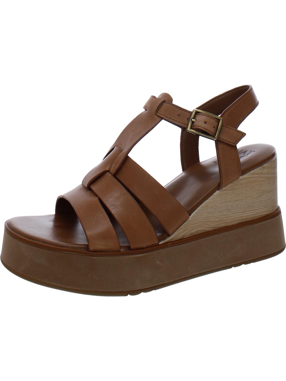 barrett womens leather strappy wedge sandals