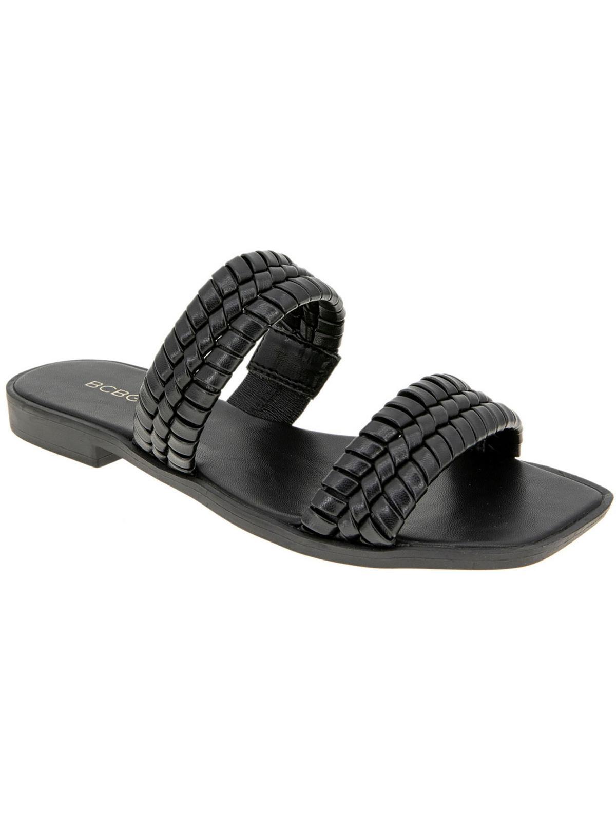 lara womens faux leather braided slide sandals