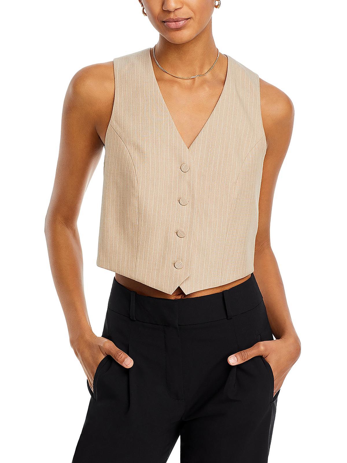 layla womens crop rayon casual vest