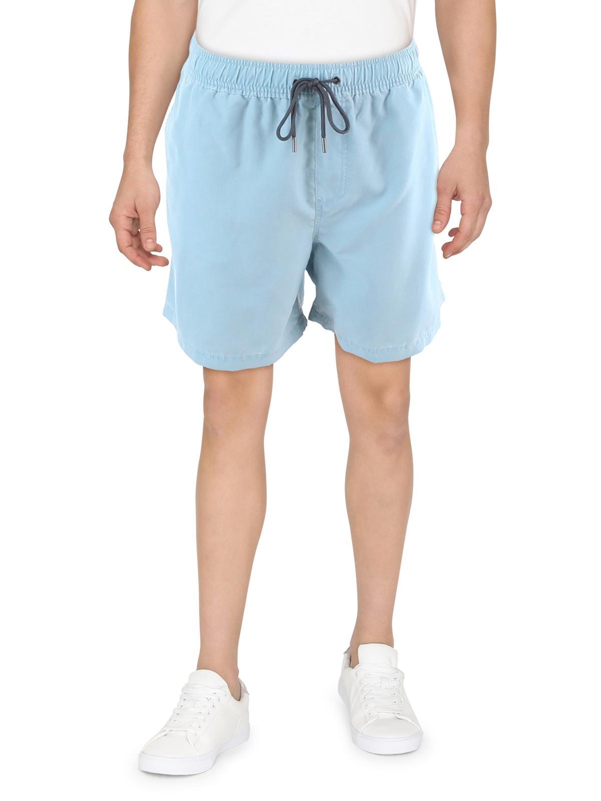 mens solid polyester bermuda shorts