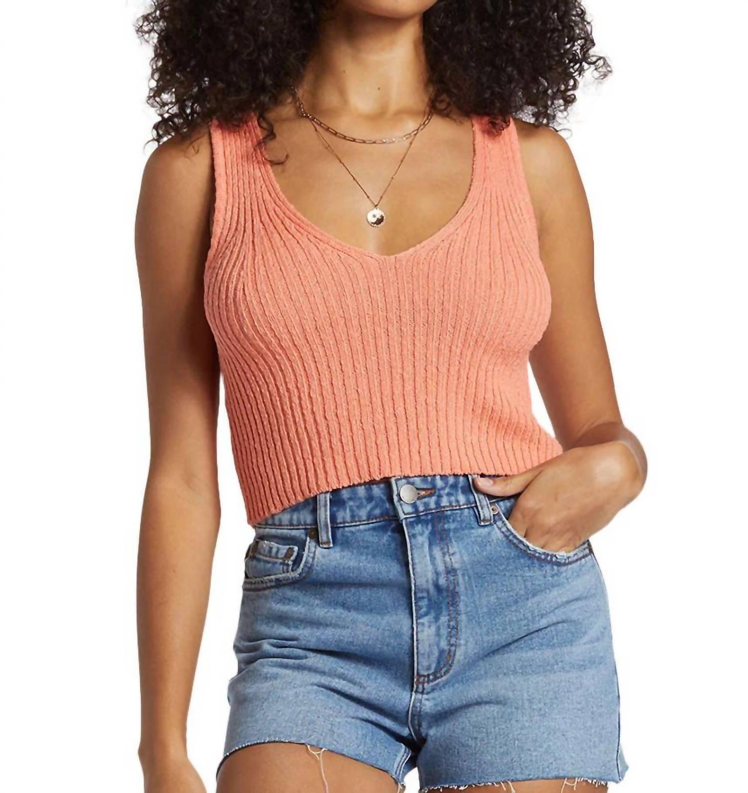 ryann sweater tank top in peach paradise