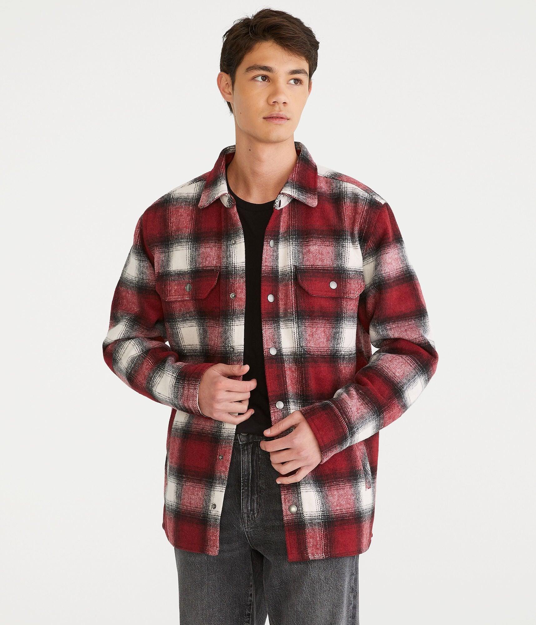 brushed plaid flannel shacket