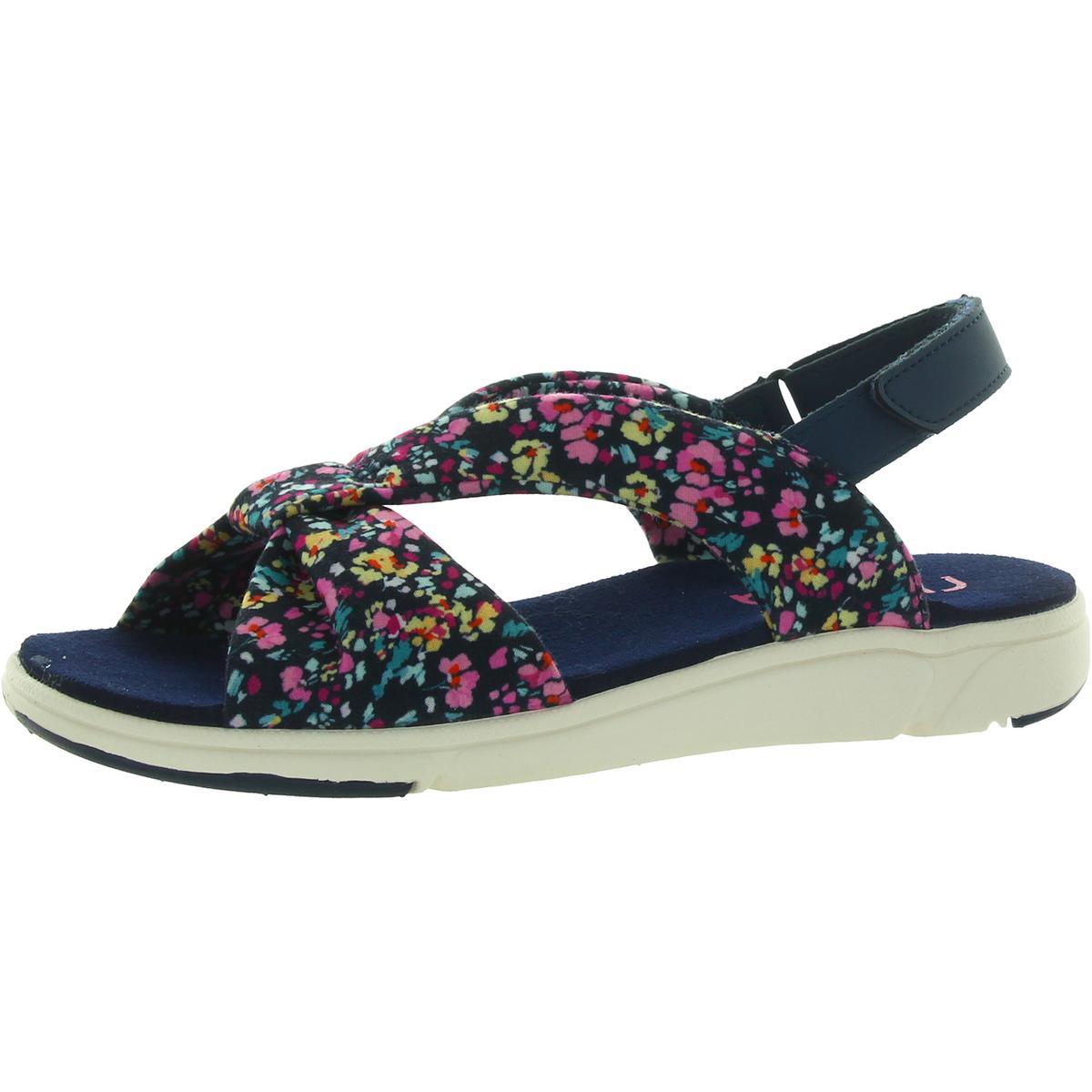 floral womens floral hook & loop slide sandals