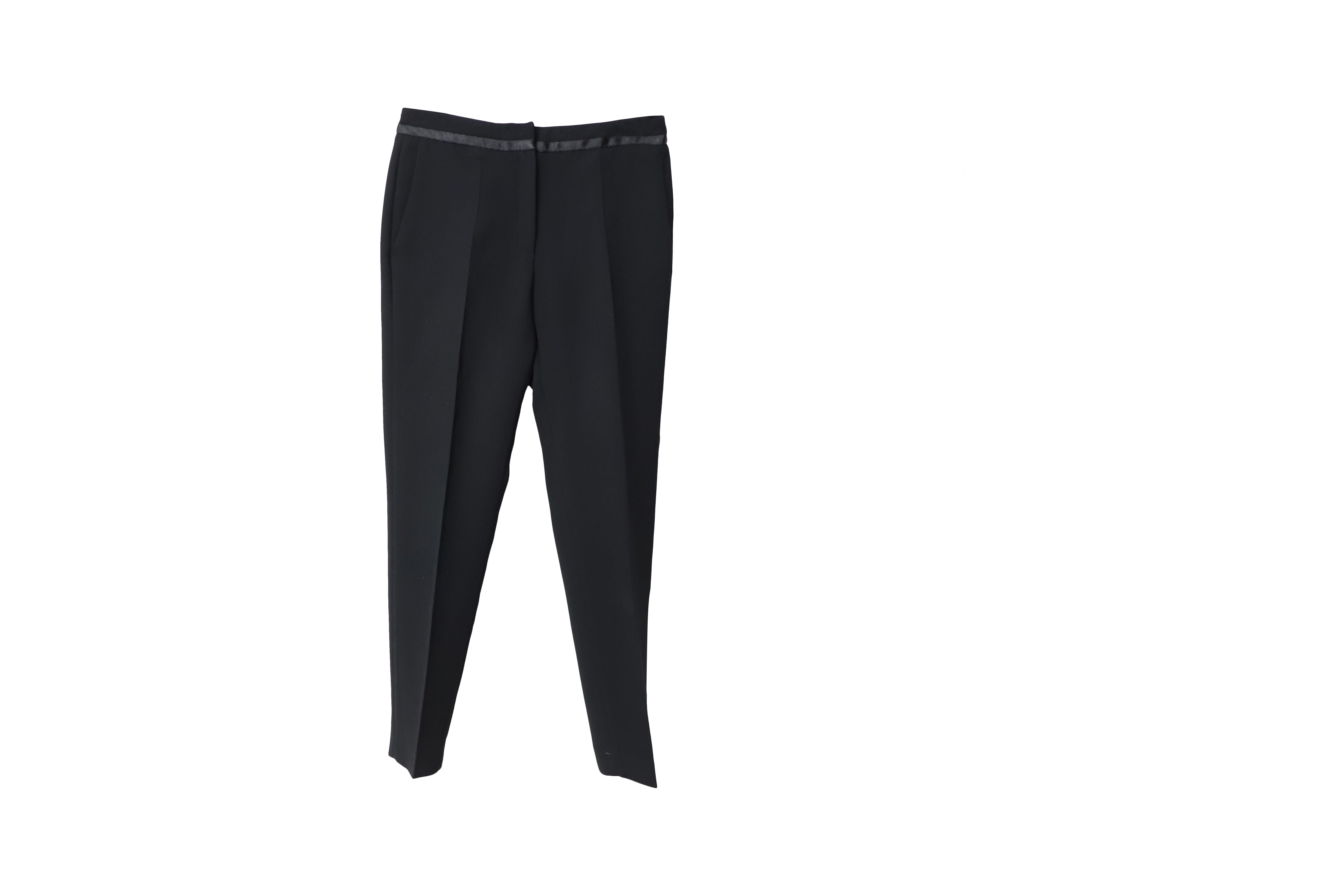 straight pants in black polyester