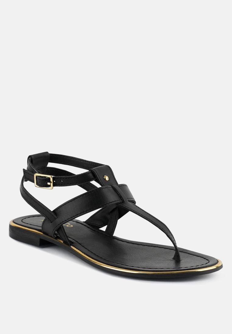 irene black flat thong sandals