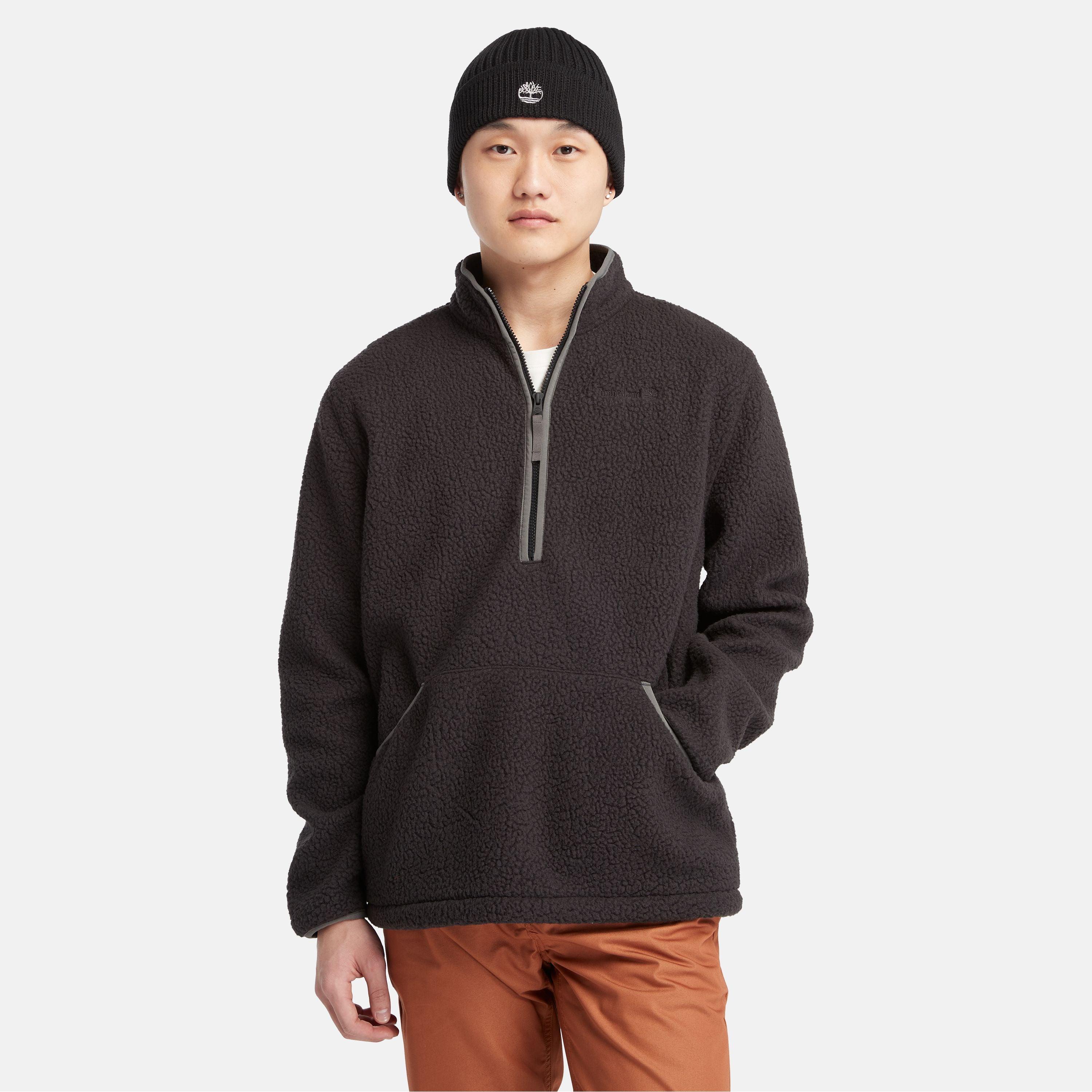 men's high pile fleece quarter-zip jacket