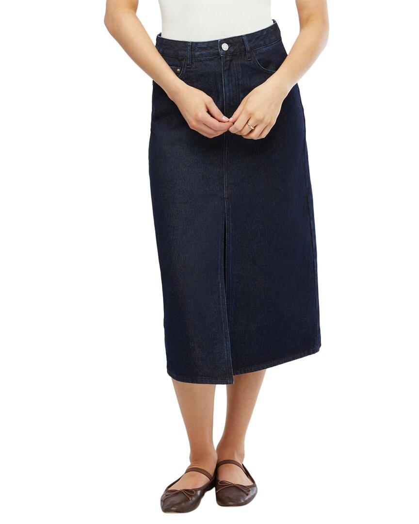 denim midi skirt