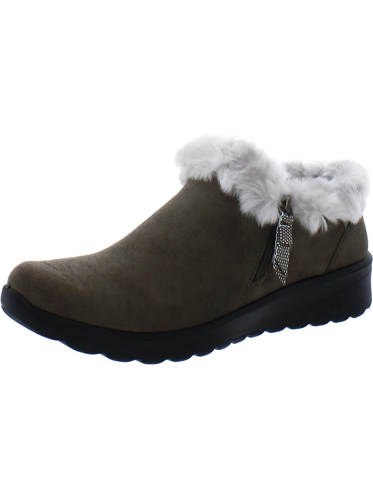 genuine womens faux shearling padded insole booties