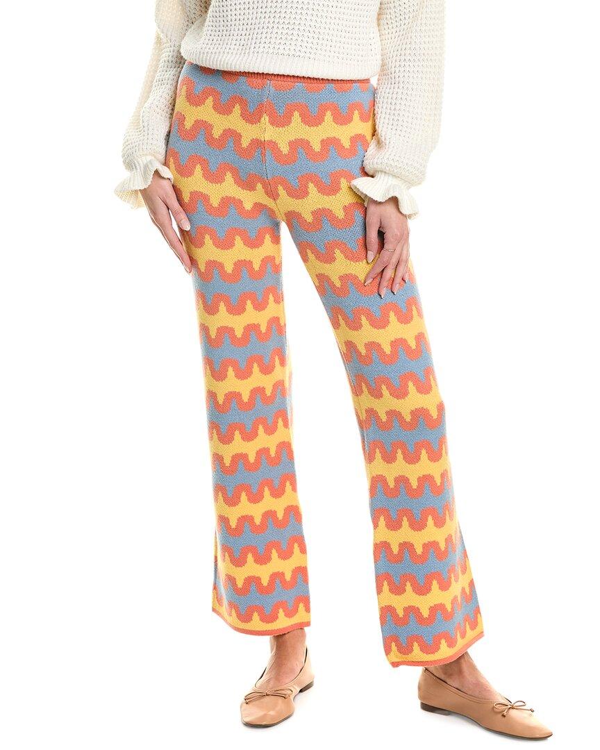 crochet knit ribbed wide leg pant