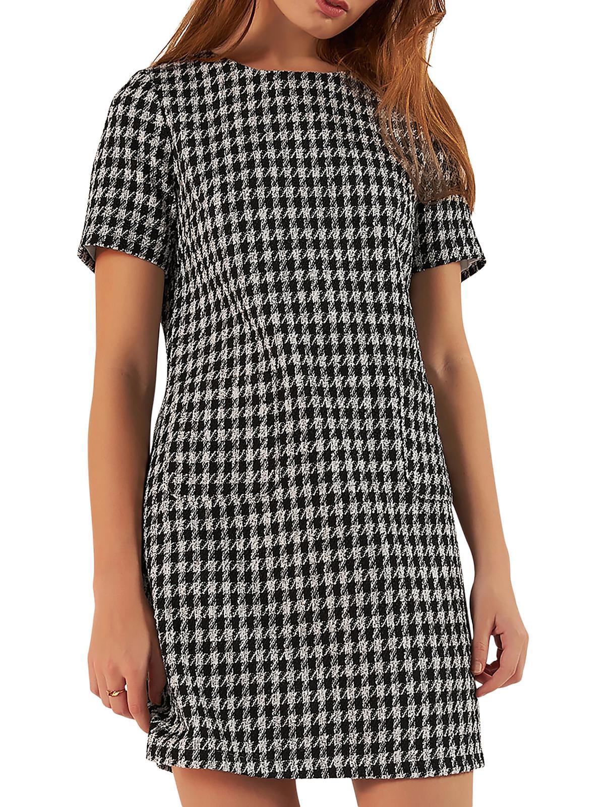 womens tweed mini shift dress