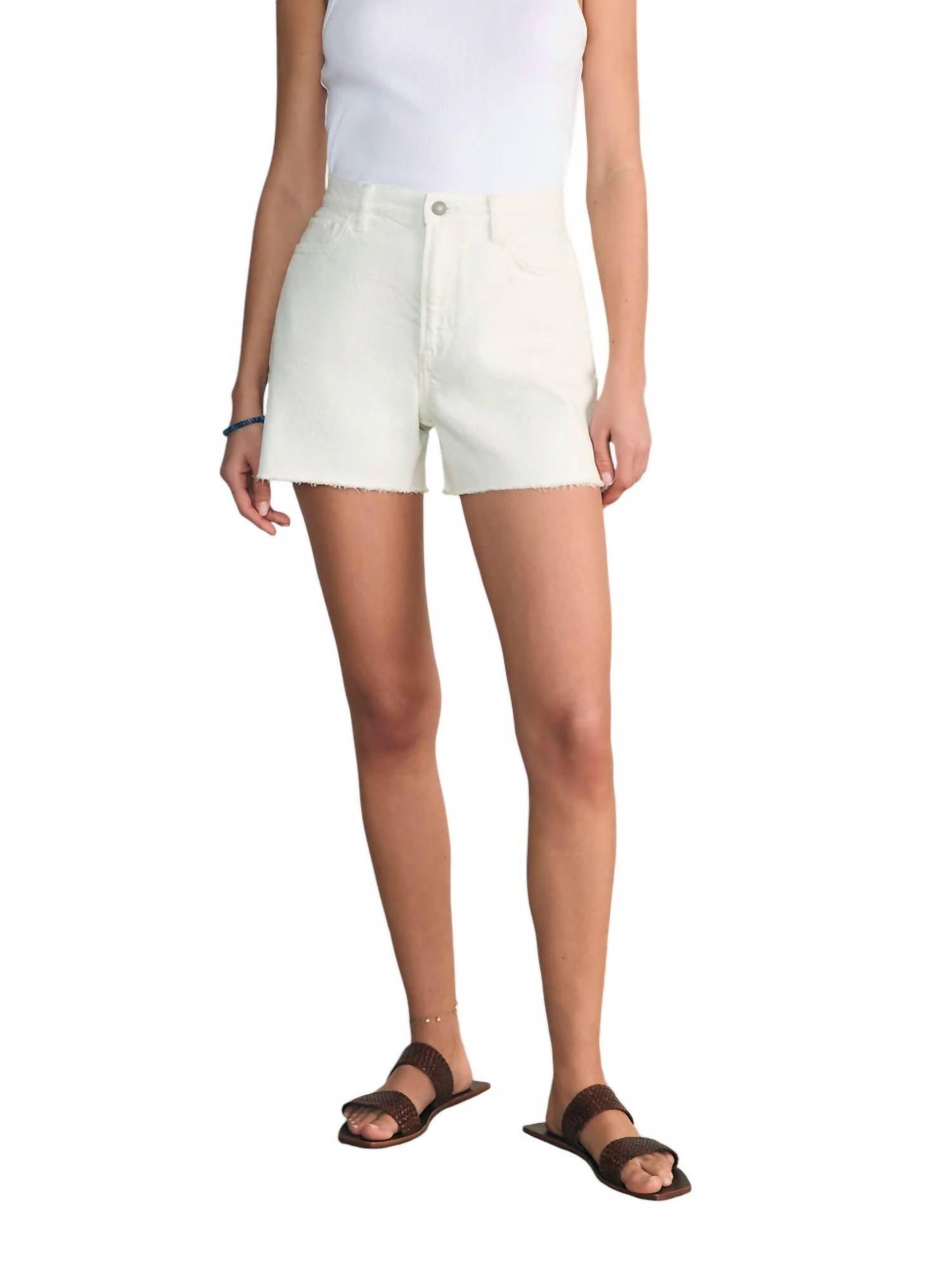 organic cotton denim shorts in white