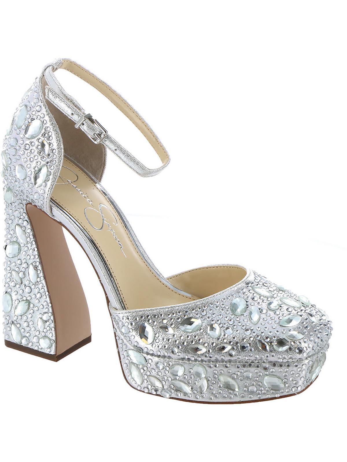 dreama womens rhinestone metallic pumps