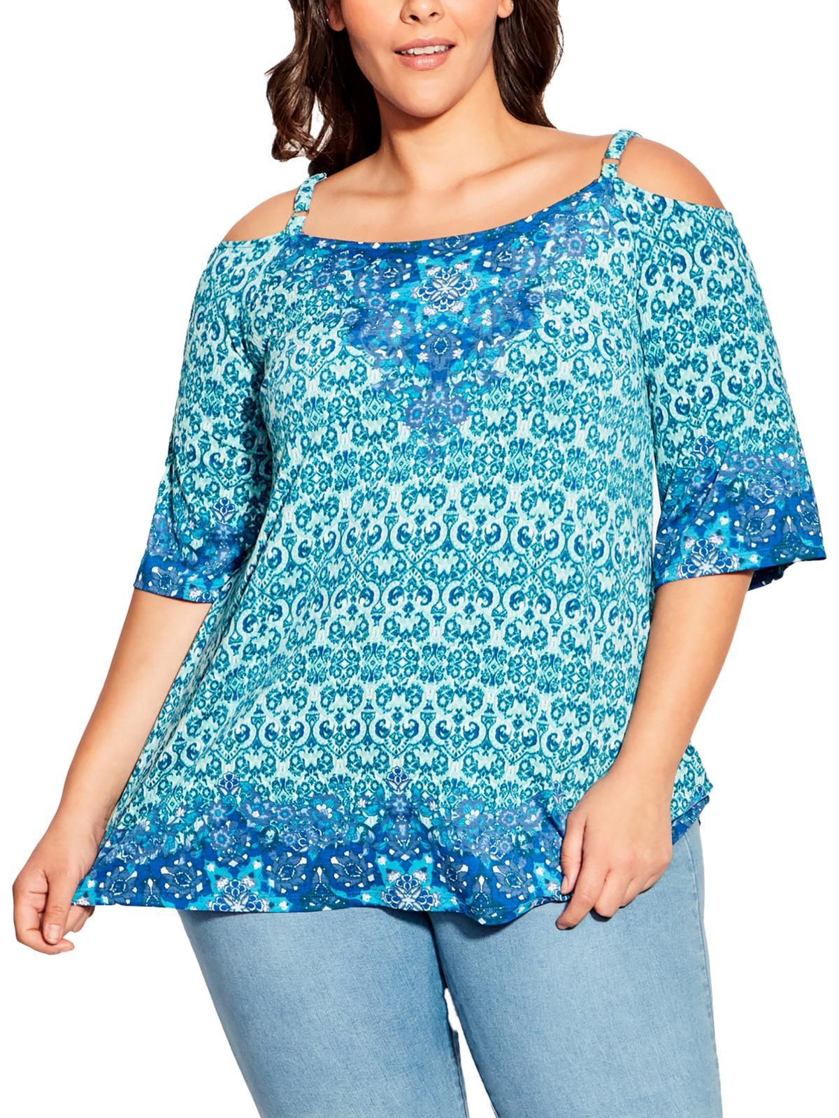 plus tunic zoey's womens polyester round neck pullover top