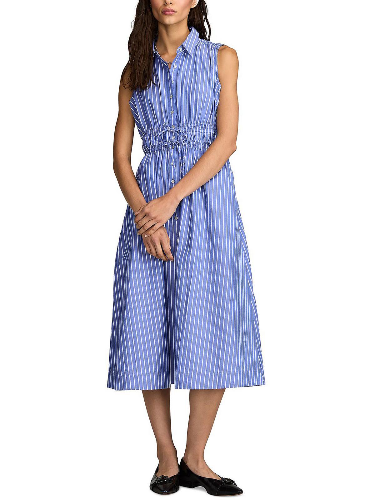 womens cotton striped shirtdress