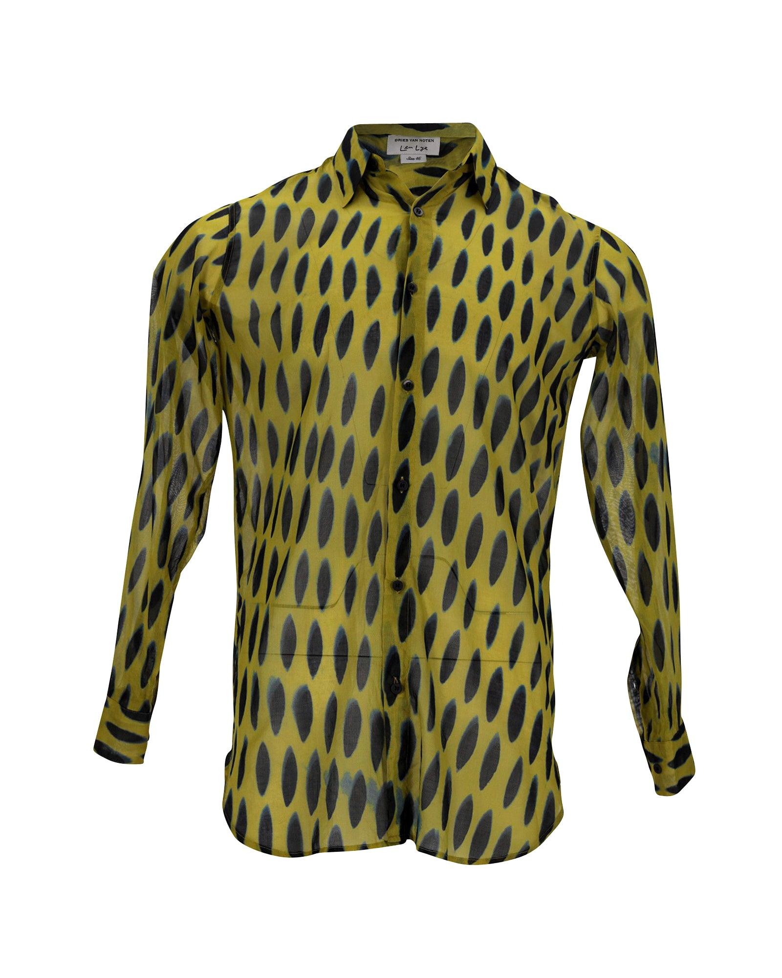 printed shirt in yellow print cotton