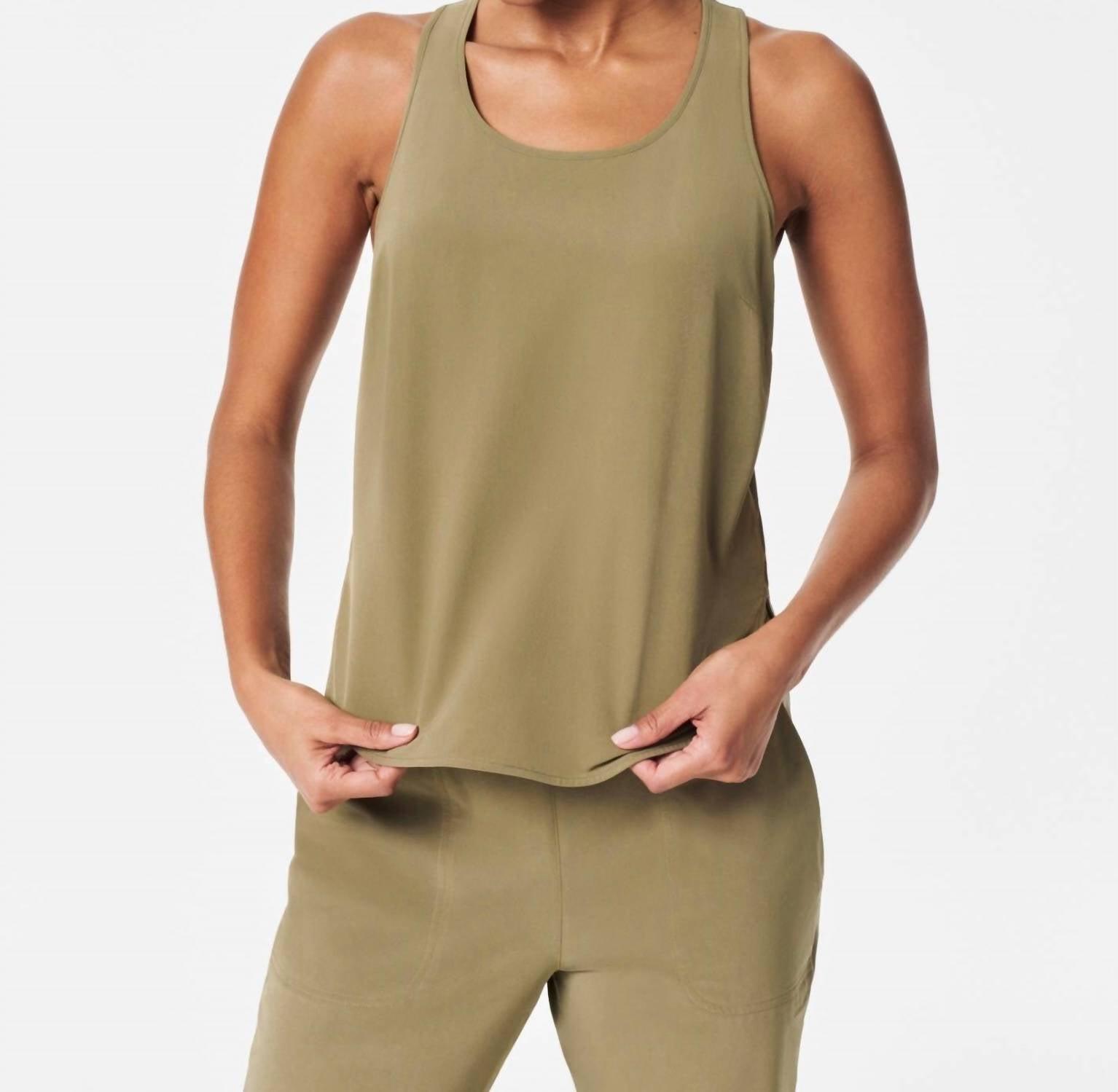 out of office shell tank in tuscan olive