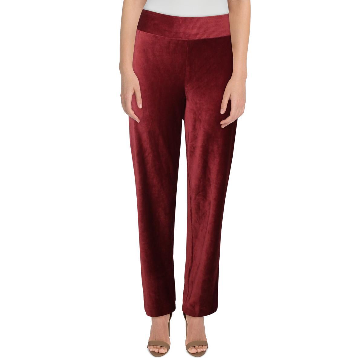 womens velvet slim ankle wide leg pants