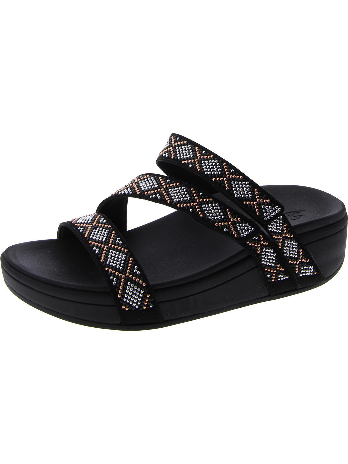 diamond babe womens open toe strappy slide sandals