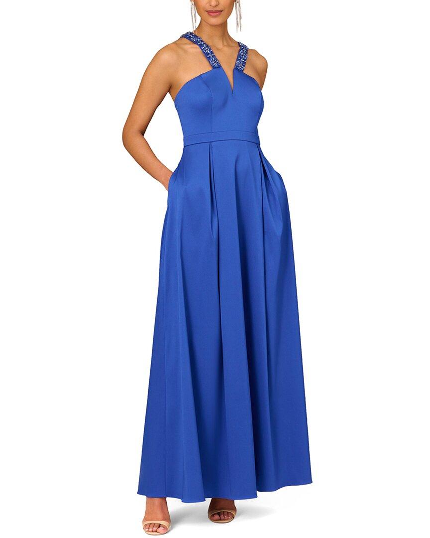 v-neck mikado ball gown