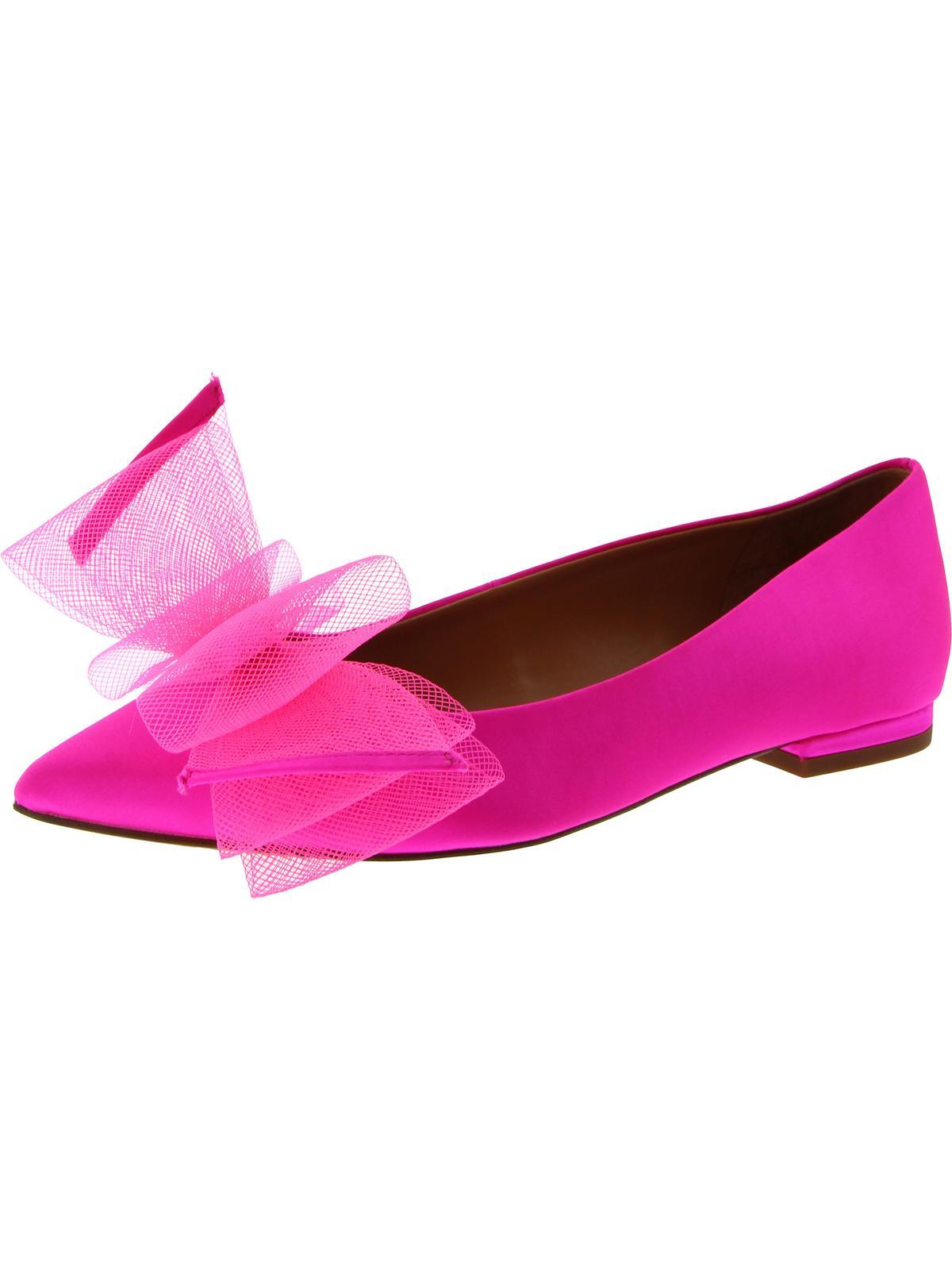 elspeth womens satin bow loafers