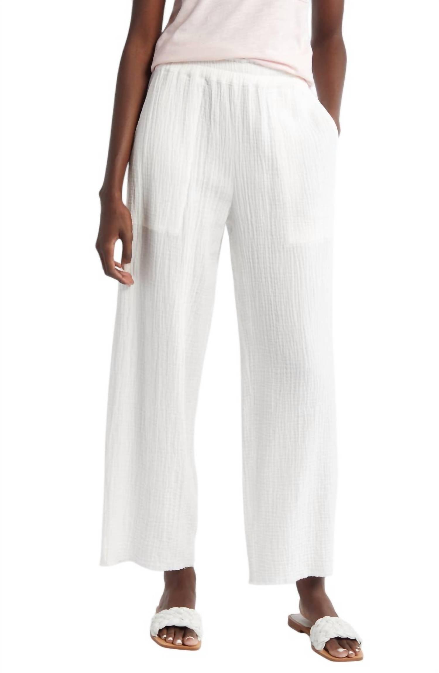 leon crop pant in white