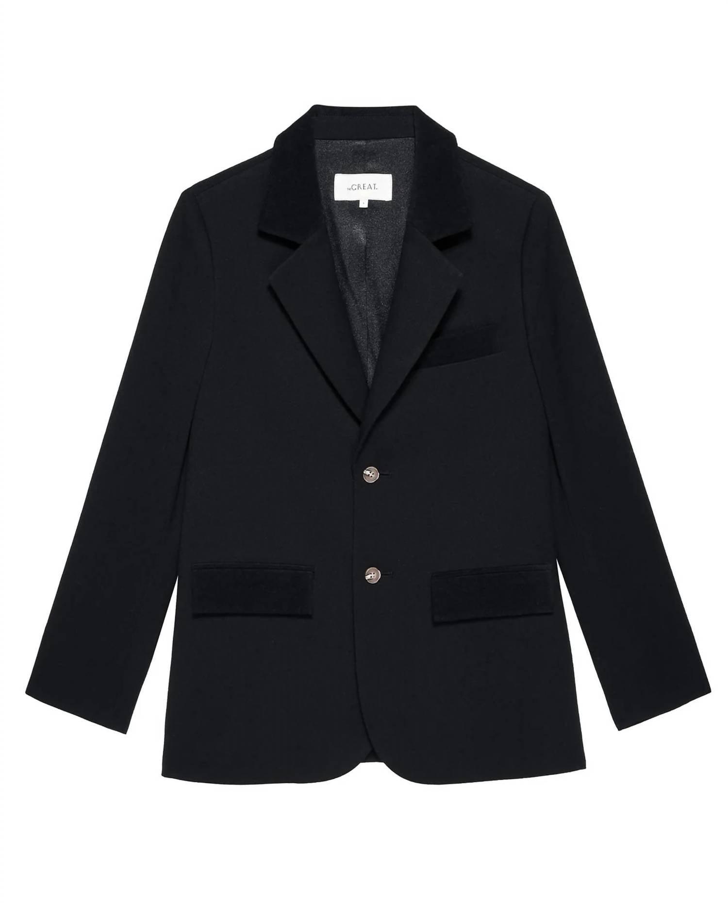 the velvet trimmed smoking jacket in black