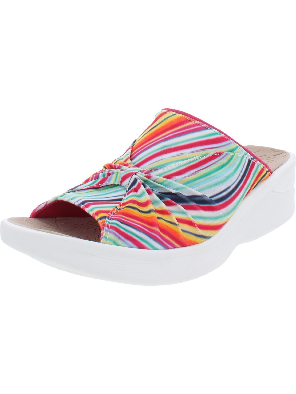 sunburst womens padded insole slip on wedge sandals