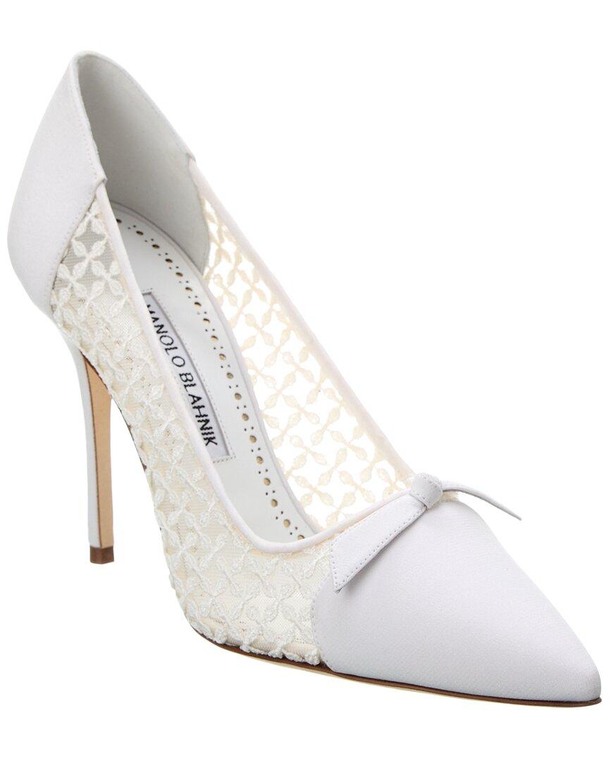 Manolo Blahnik Riniala 105 Mesh & Canvas Pump