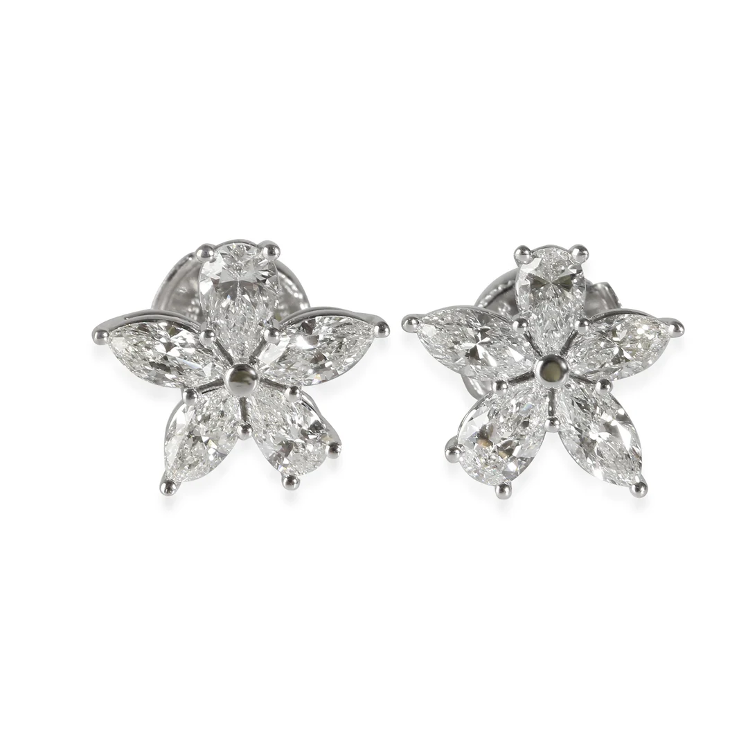 . victoria earrings in  platinum 1.77 ctw