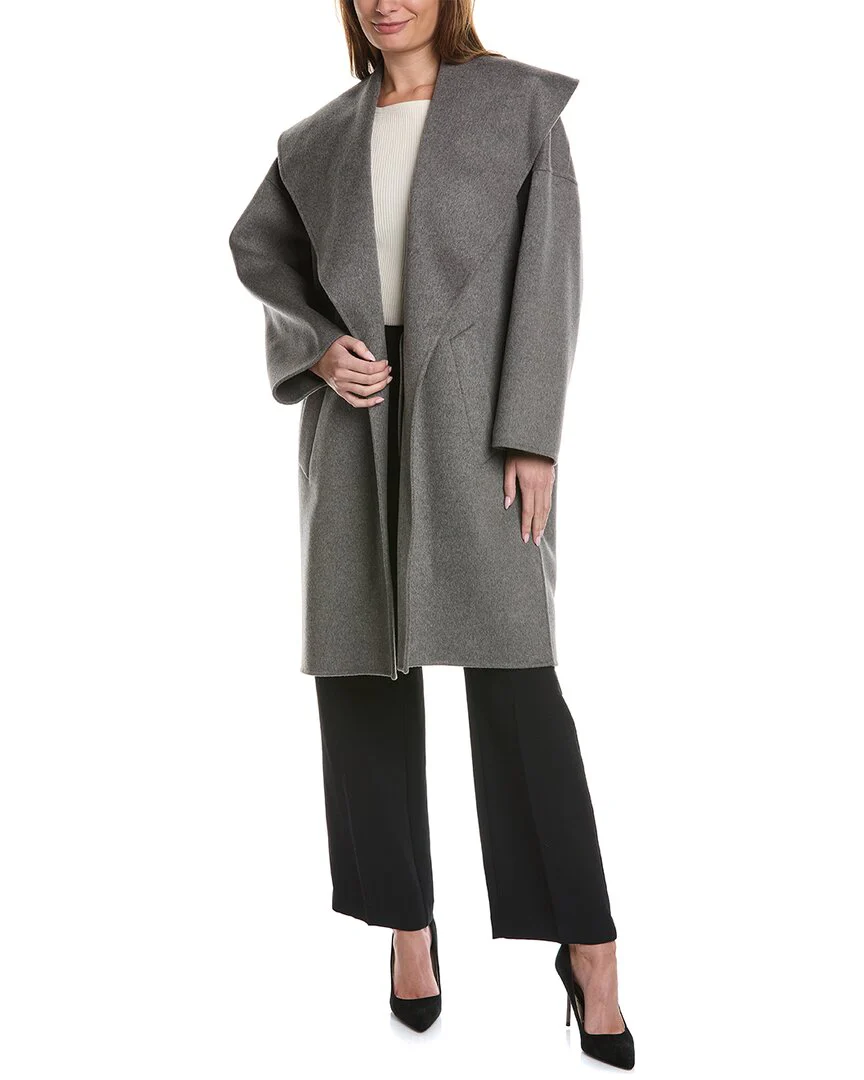 shawl clutch wool coat