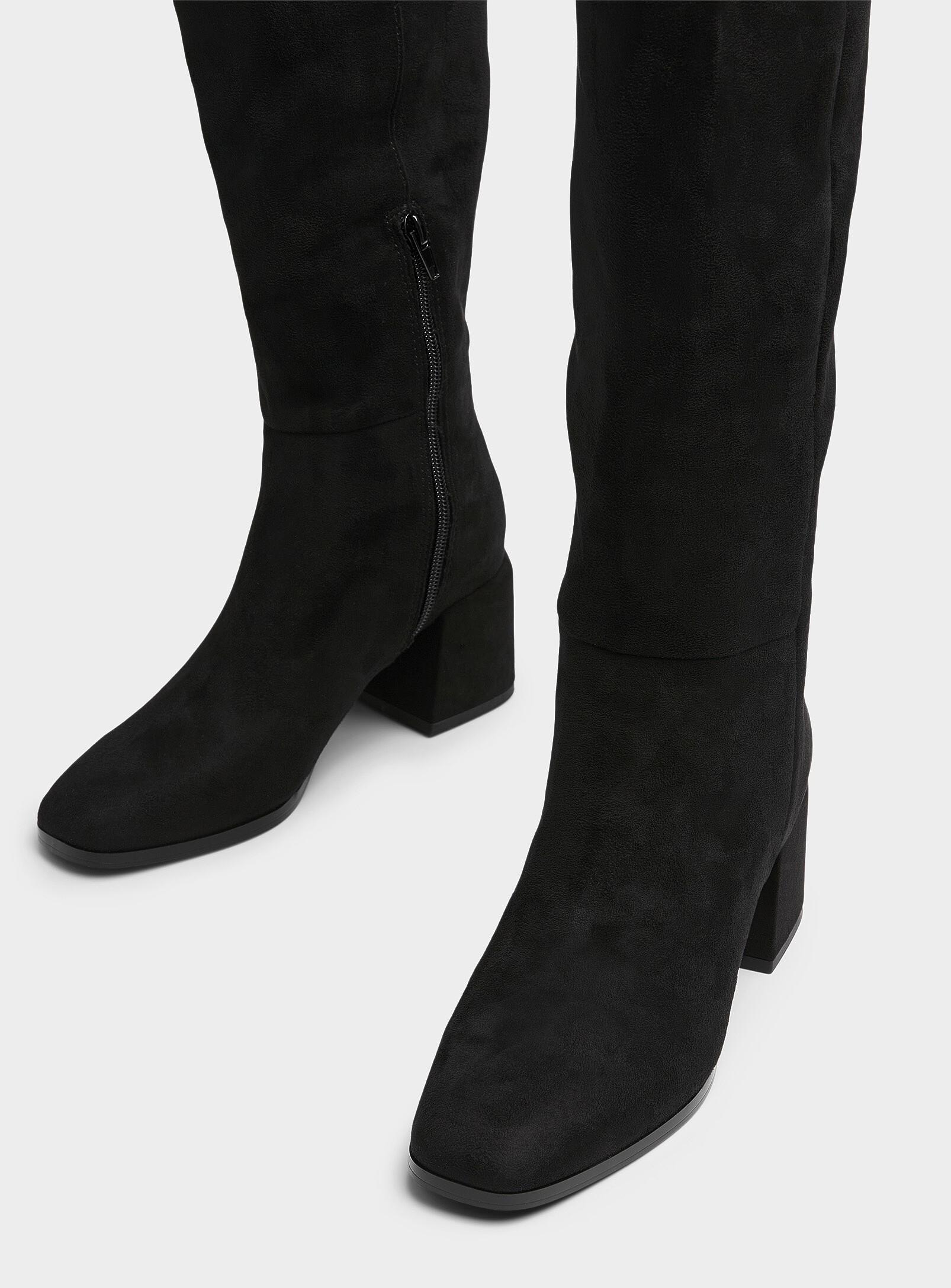 Julia block-heel faux-suede knee-high bootsWomen