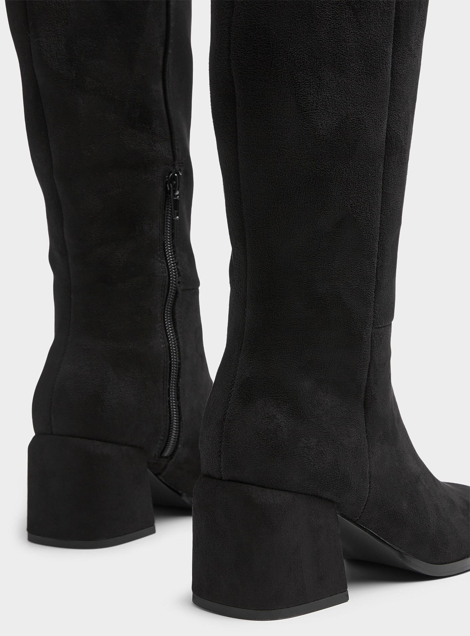 Julia block-heel faux-suede knee-high bootsWomen