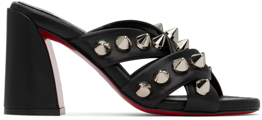 Black Spika Club Heeled Sandals