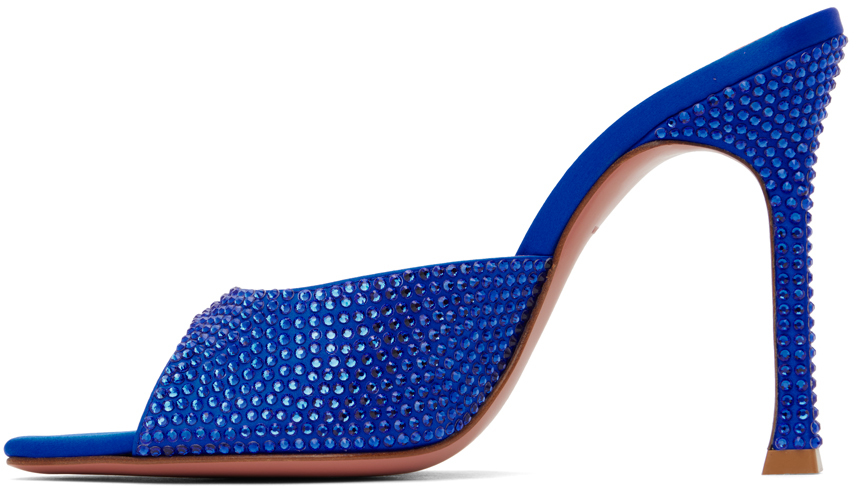 Blue Alexa Crystal Slipper 105 Heeled Sandals