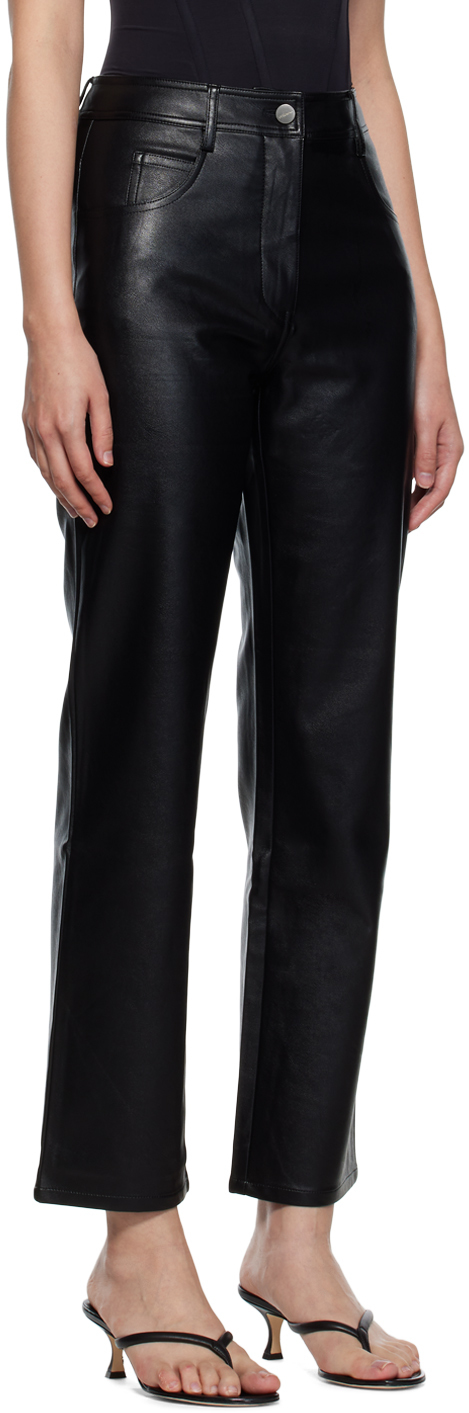 Black Junior Faux-Leather Pants