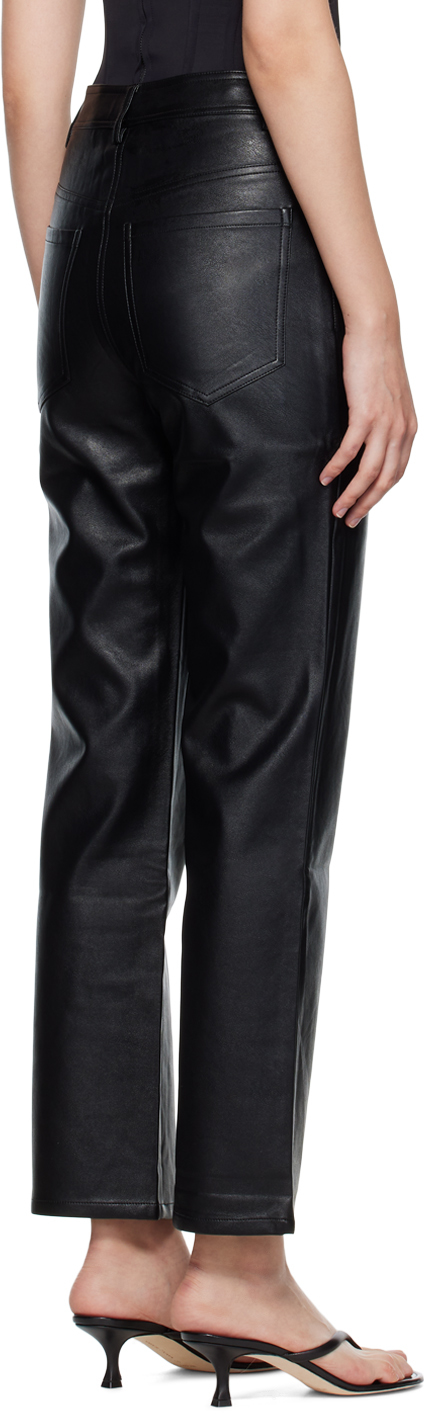 Black Junior Faux-Leather Pants