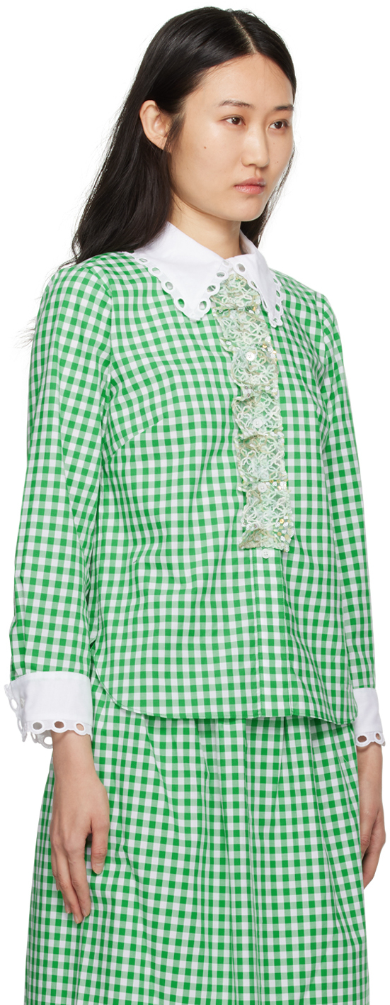 Green & White Gingham Shirt