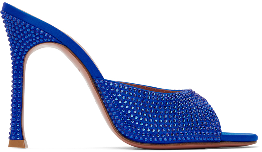 Blue Alexa Crystal Slipper 105 Heeled Sandals