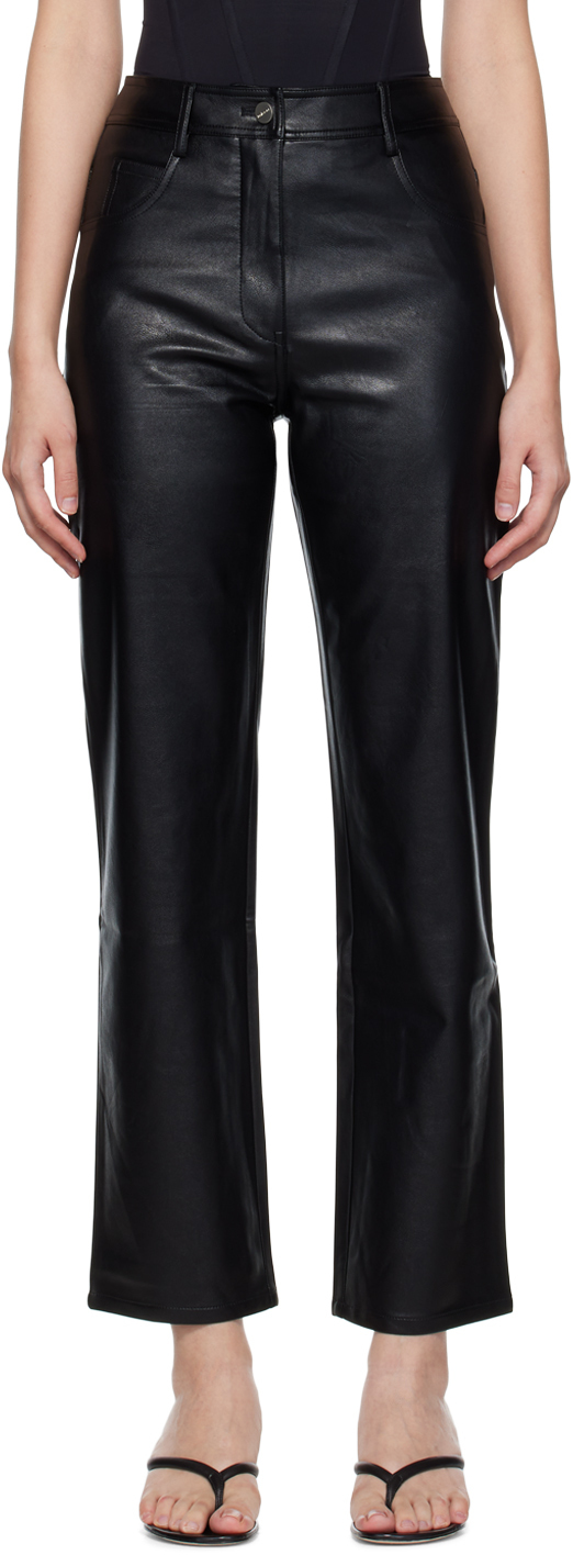 Black Junior Faux-Leather Pants