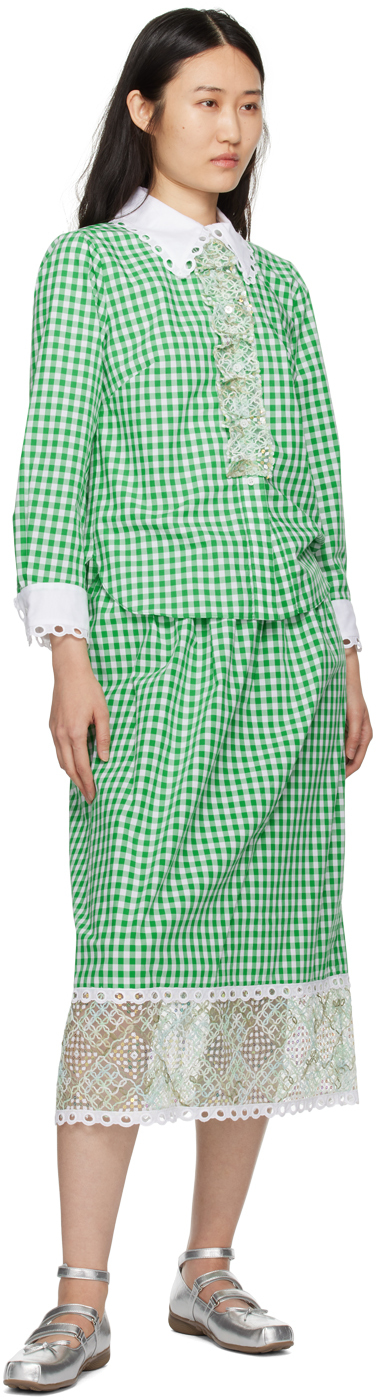 Green & White Gingham Shirt