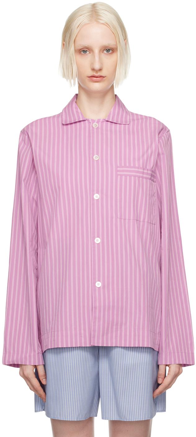 Purple & White Long Sleeve Pyjama Shirt