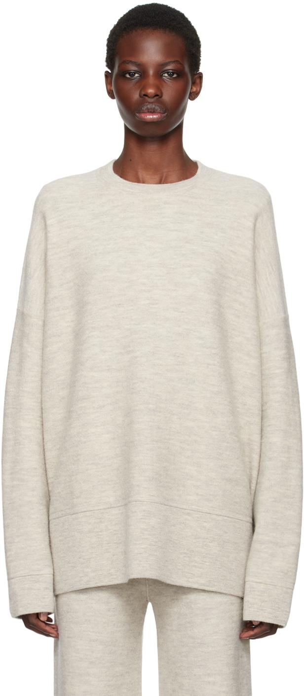 Gray Oversize Crewneck Sweater