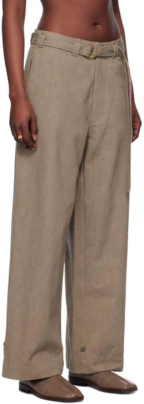 Taupe Belted Trousers