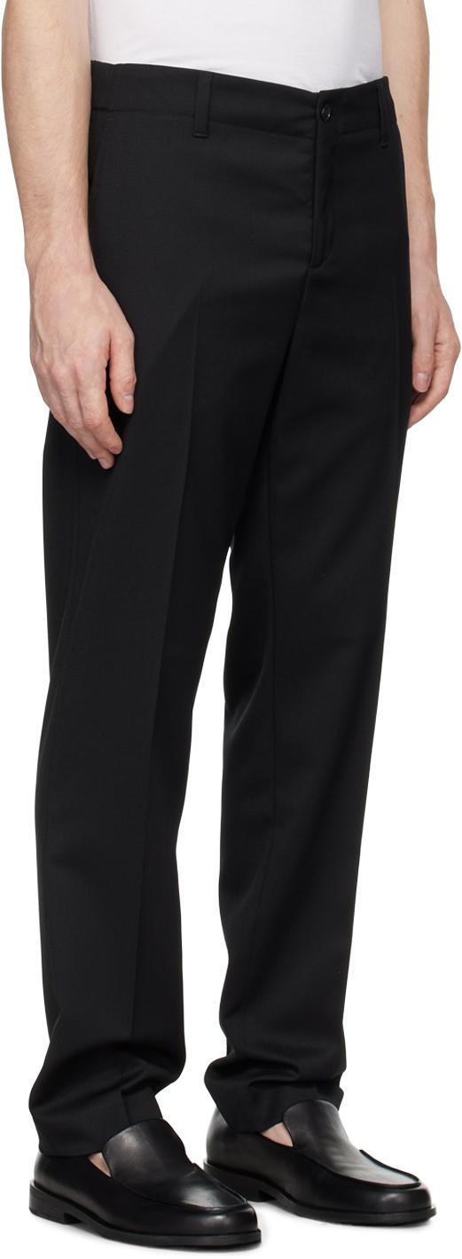 Black Elastic Waist Tailored Trousers