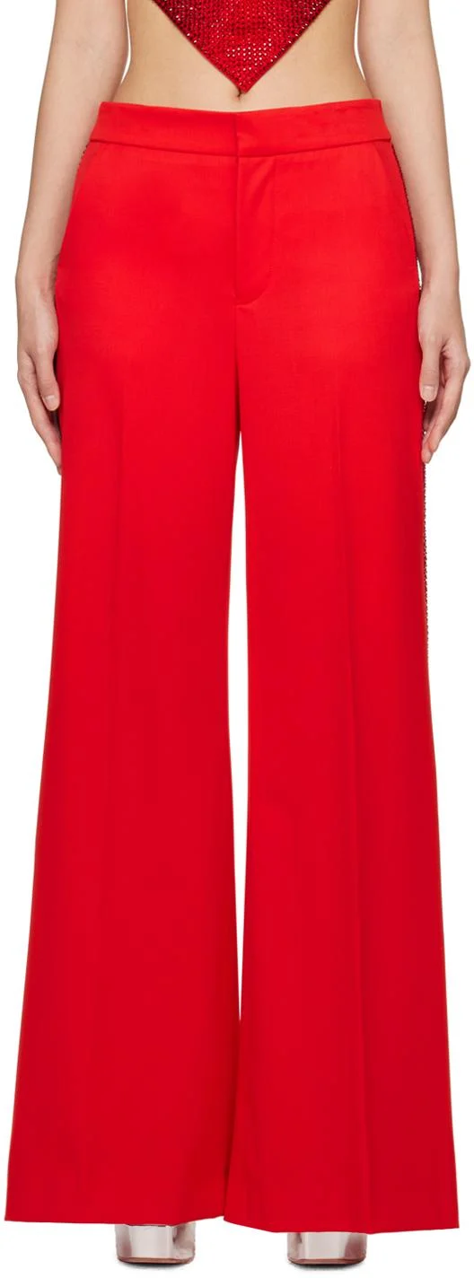 crystal-embellished palazzo trousers