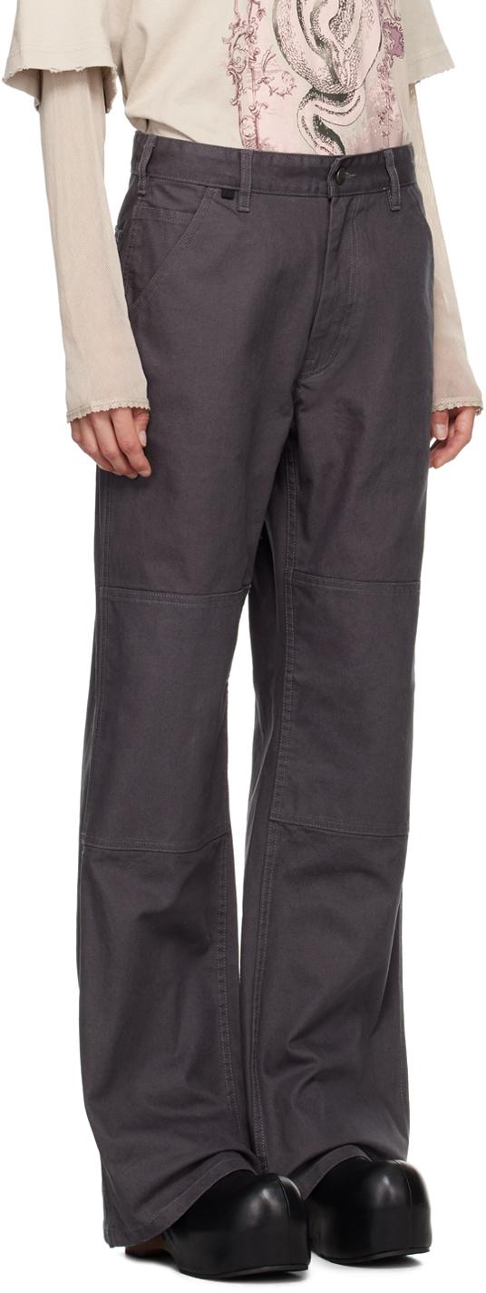 Gray Knee Patch Trousers