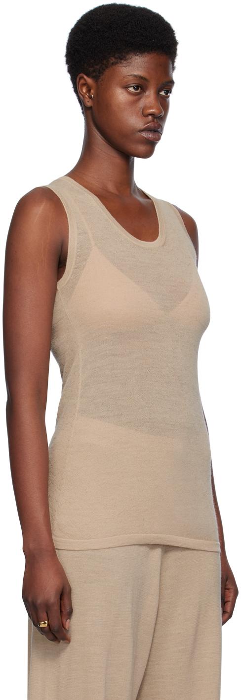 Beige Super Fine Tank Top